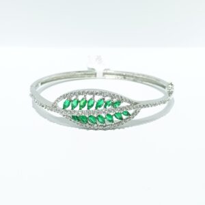 Emerald Green Diamond Leaf Bracelet